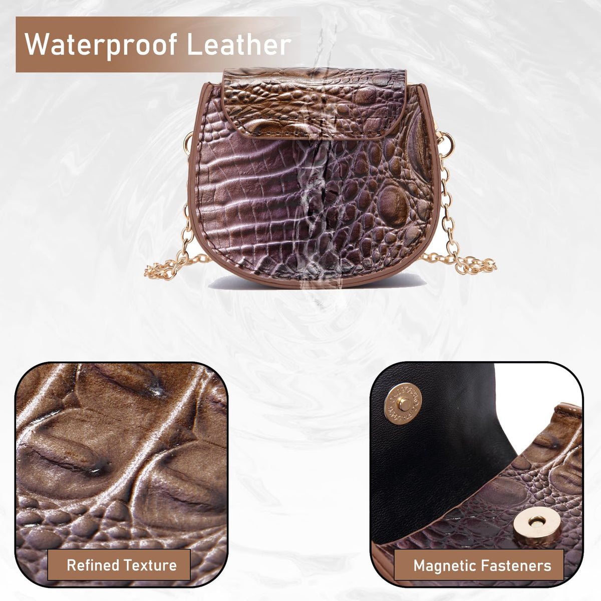 Mini Crocodile Embossed Leather Clutch R933