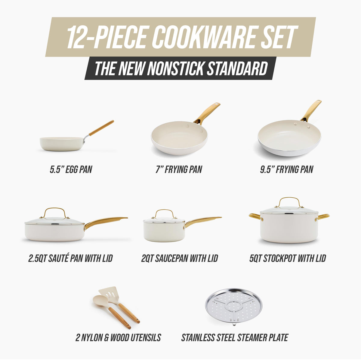 12 Piece Nonstick Ceramic Cookware Set Y8126