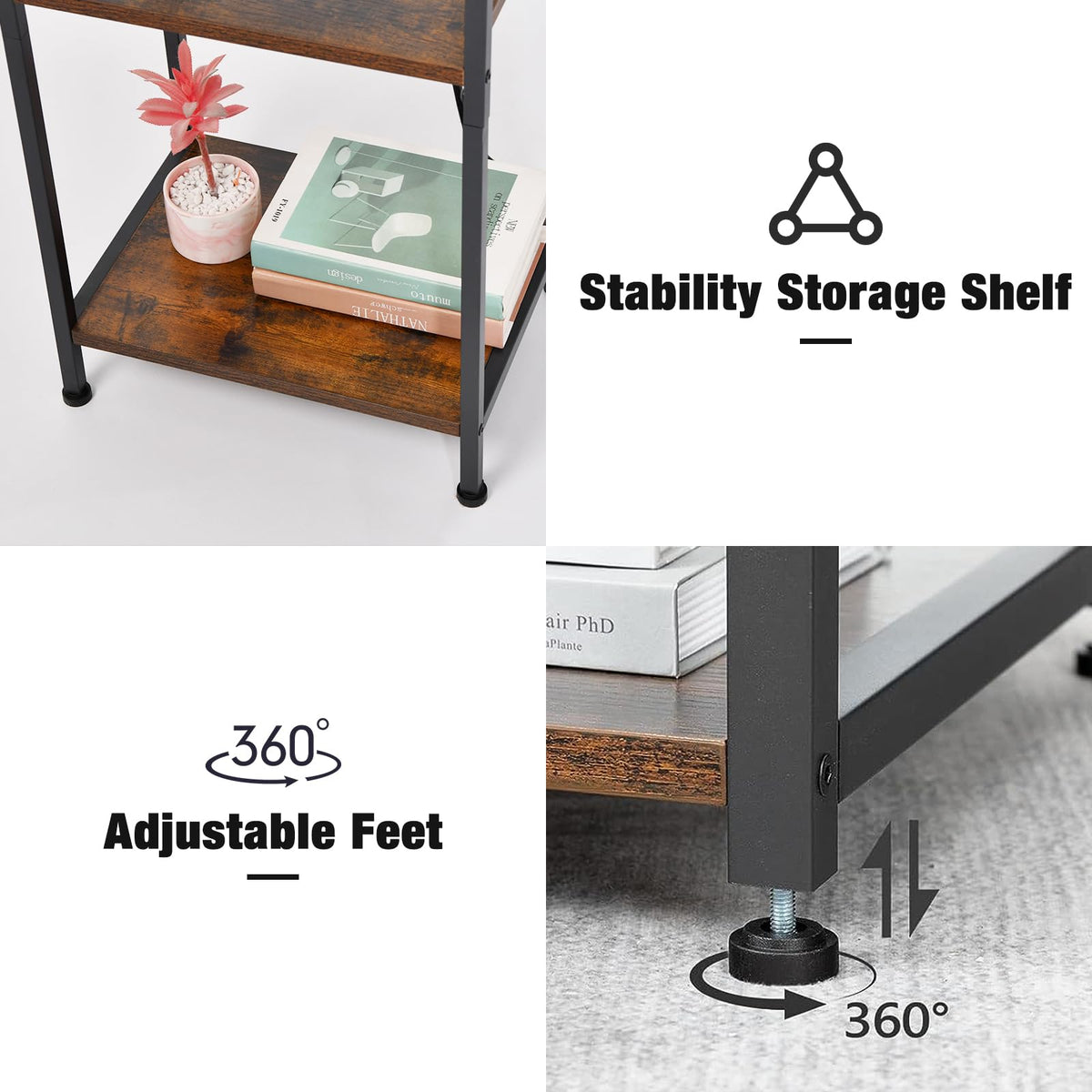Tall End Table with Charging Station Y251073