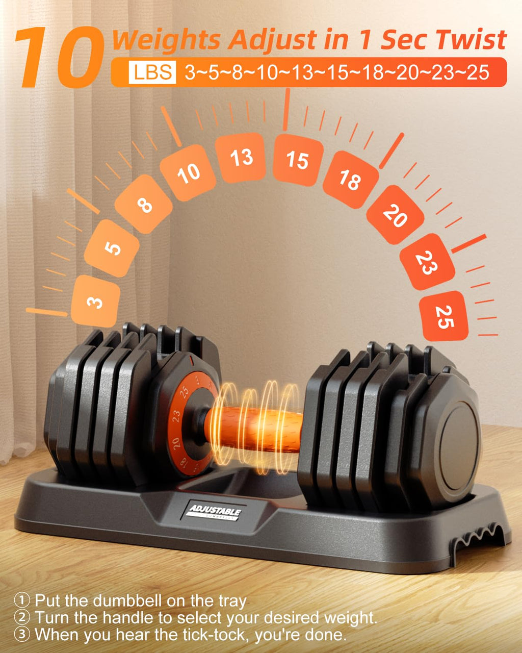 Adjustable Dumbbell Set 25lb/50lb F918109