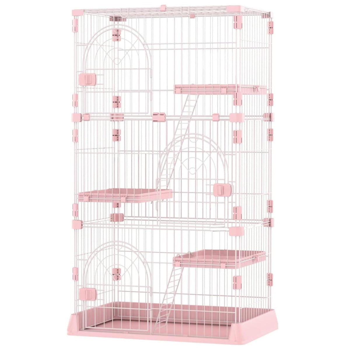 3/4-Tier Wire Cat Cage Playpen Kennel with Hammock H418