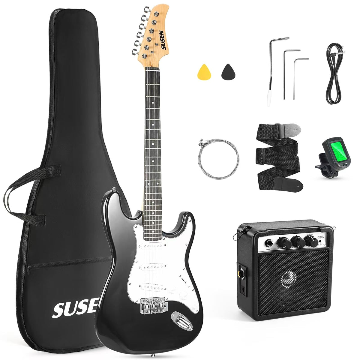 39 Inch Solid Full-size Electric Guitar with Amplifier Bag K64084