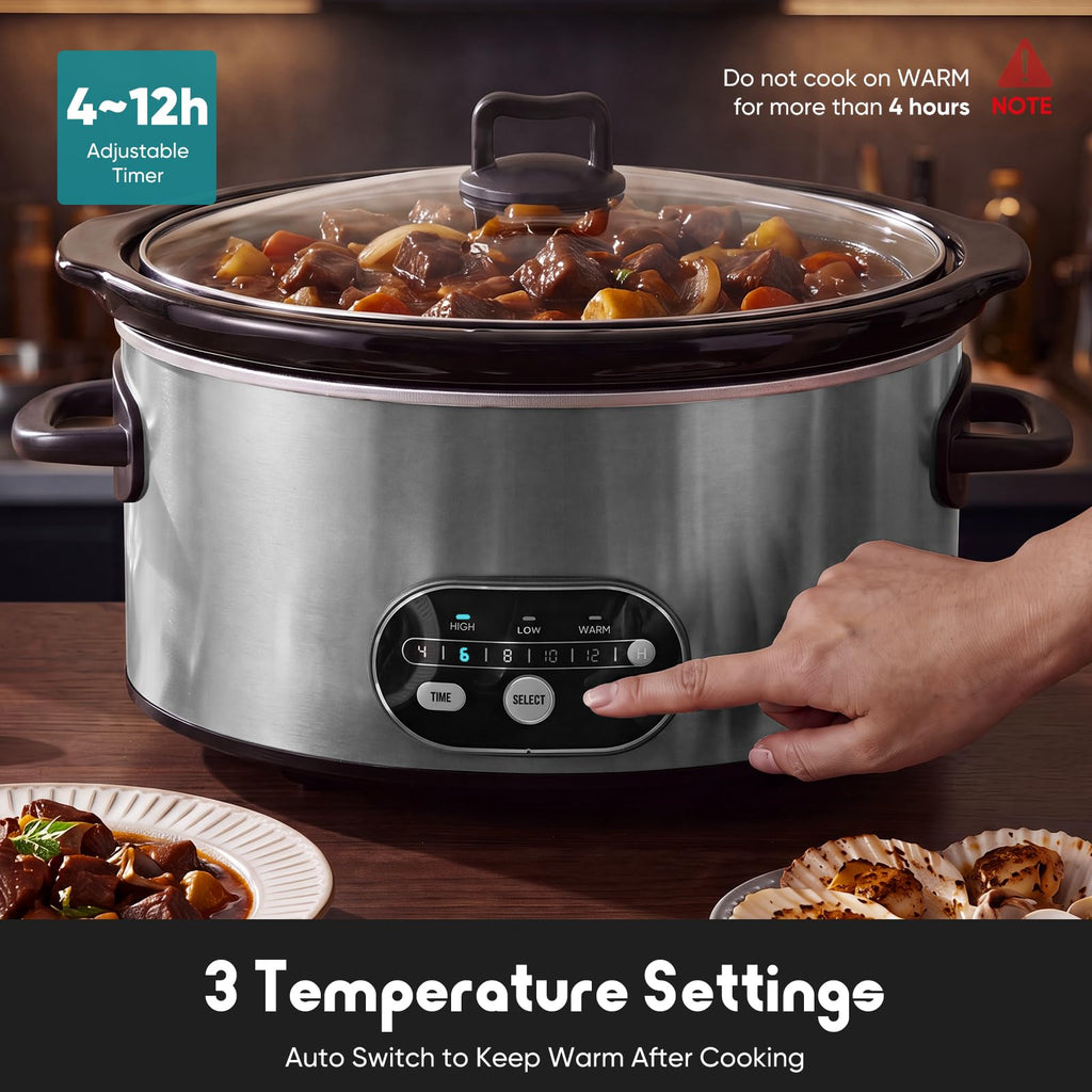 8 Quart Programmable Ceramic Nonstick Slow Cooker V498223