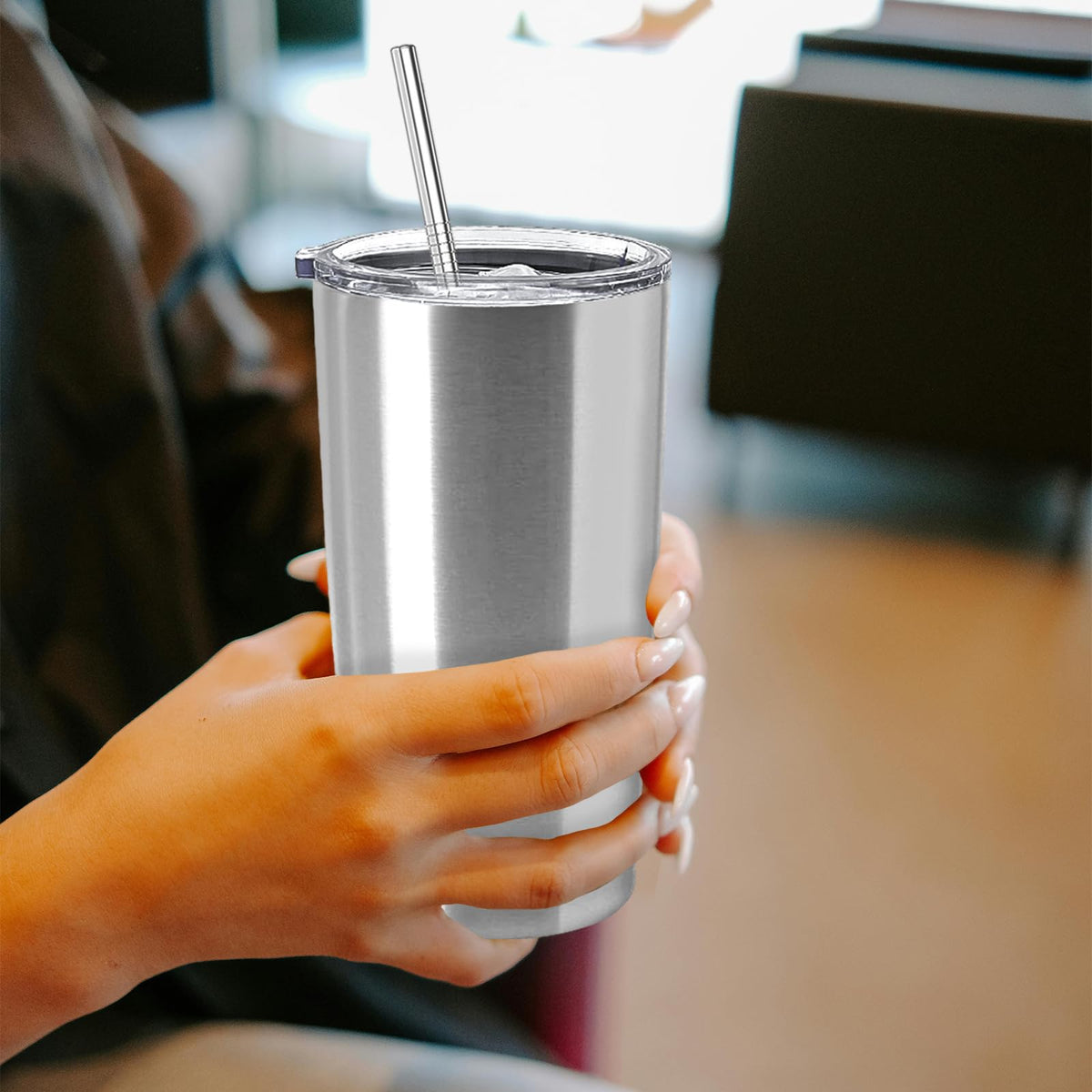 12 Pack Insulated Stainless Steel Tumbler with Lid and Straw V655