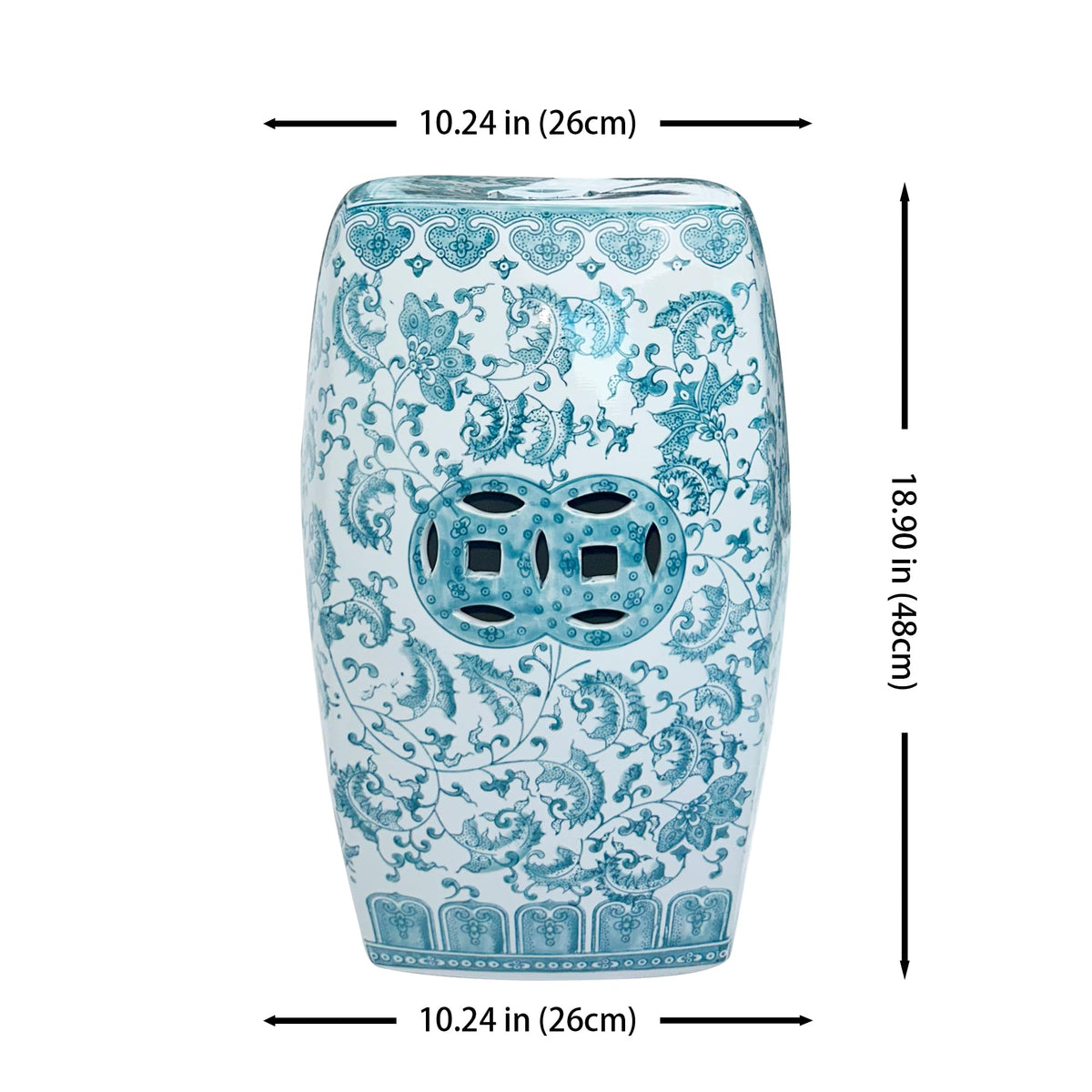 Teal Blue Ceramic Garden Stool U71194