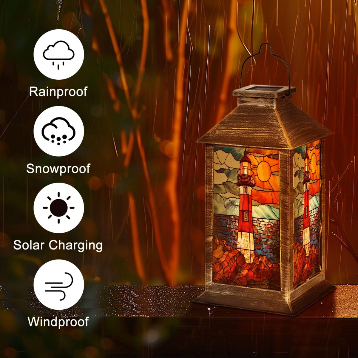 Solar Powered Waterproof Hanging Lantern S9414