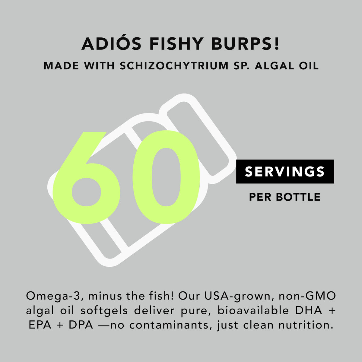 Vegan Omega-3 Algal Oil DHA EPA Softgels, 120ct Z944