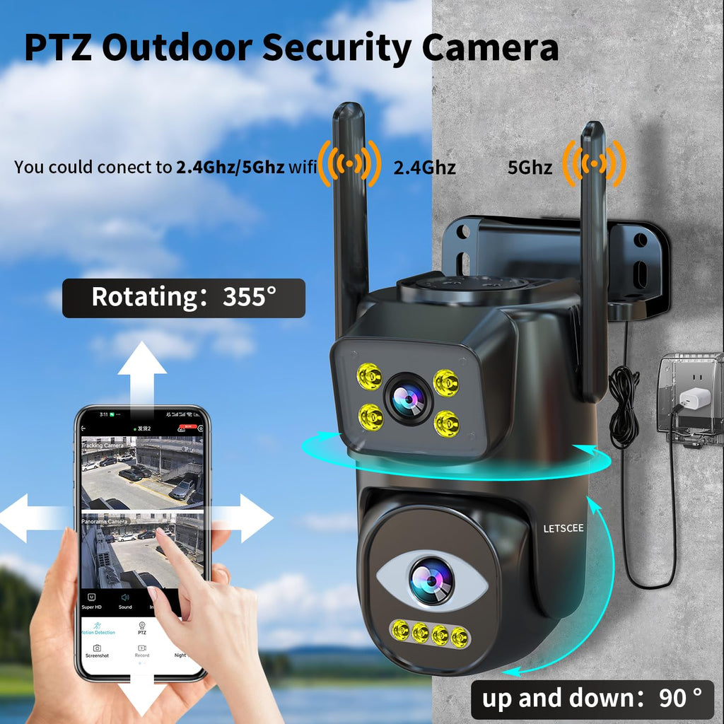 Dual Lens WiFi Security Camera Outdoor C596789