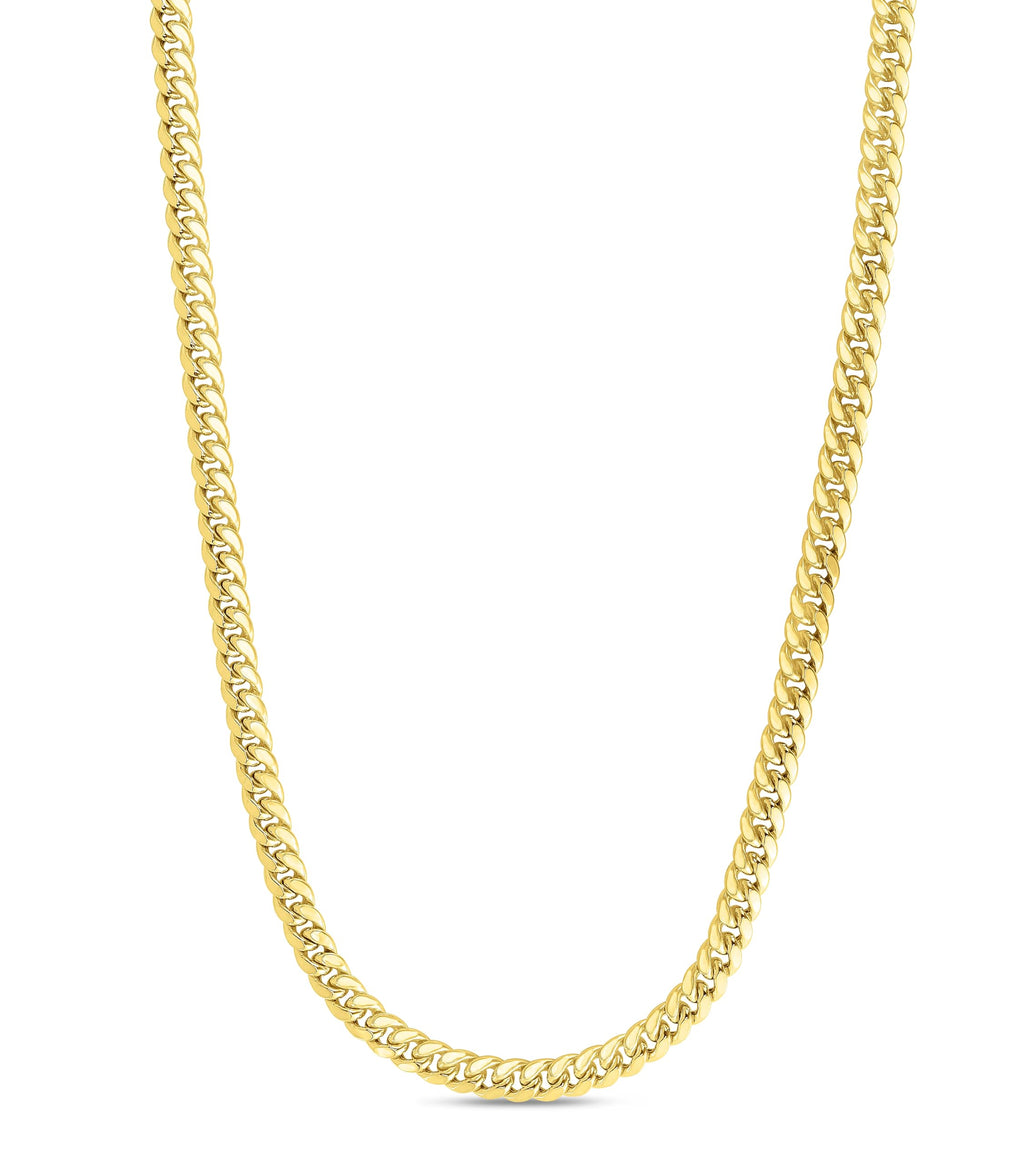 10k Yellow Gold 7mm Miami Cuban Link Chain Necklace S521