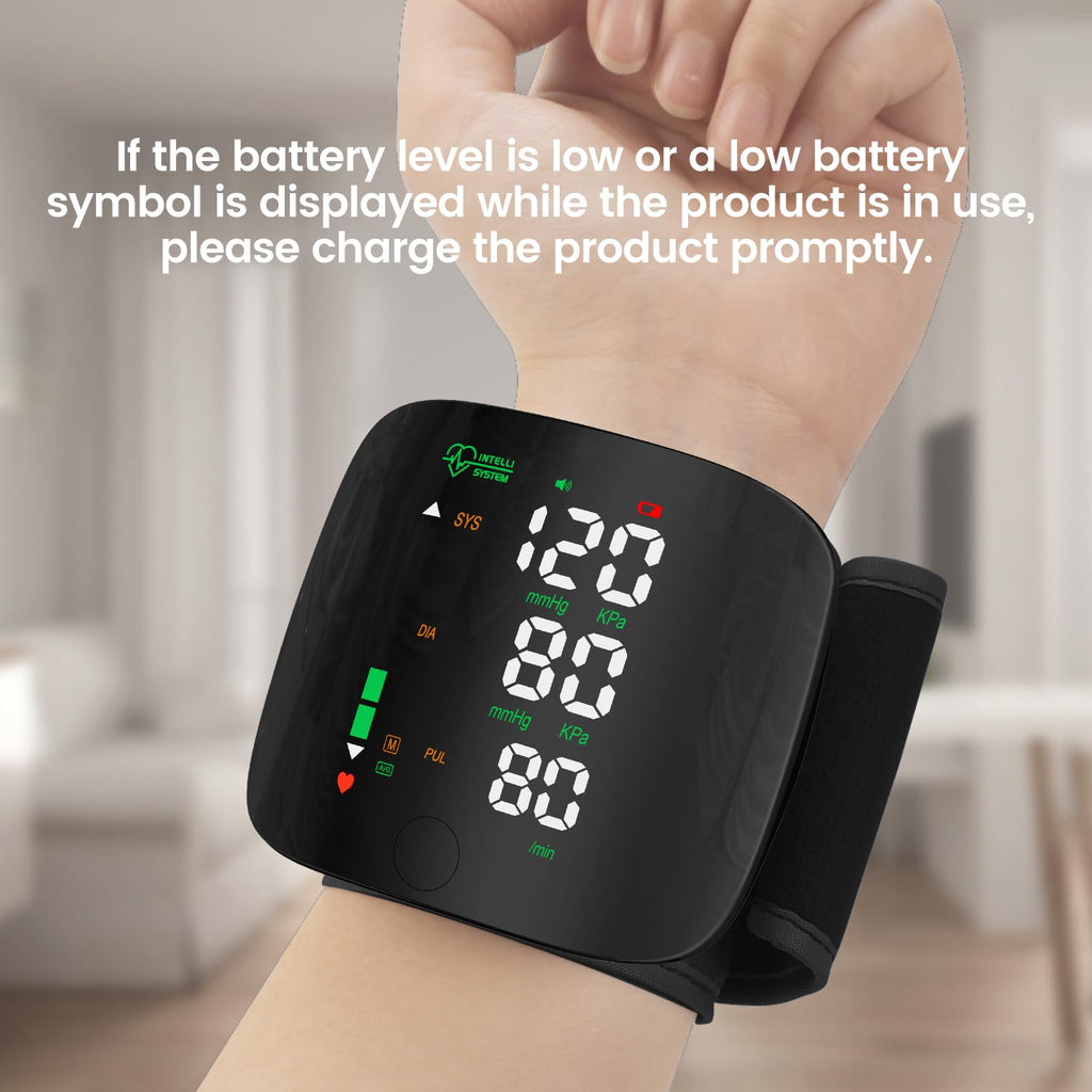 Wrist Blood Pressure Monitor Led Display Black P184