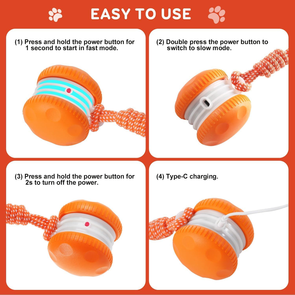 Electric Moving Dog Ball with Rope B232