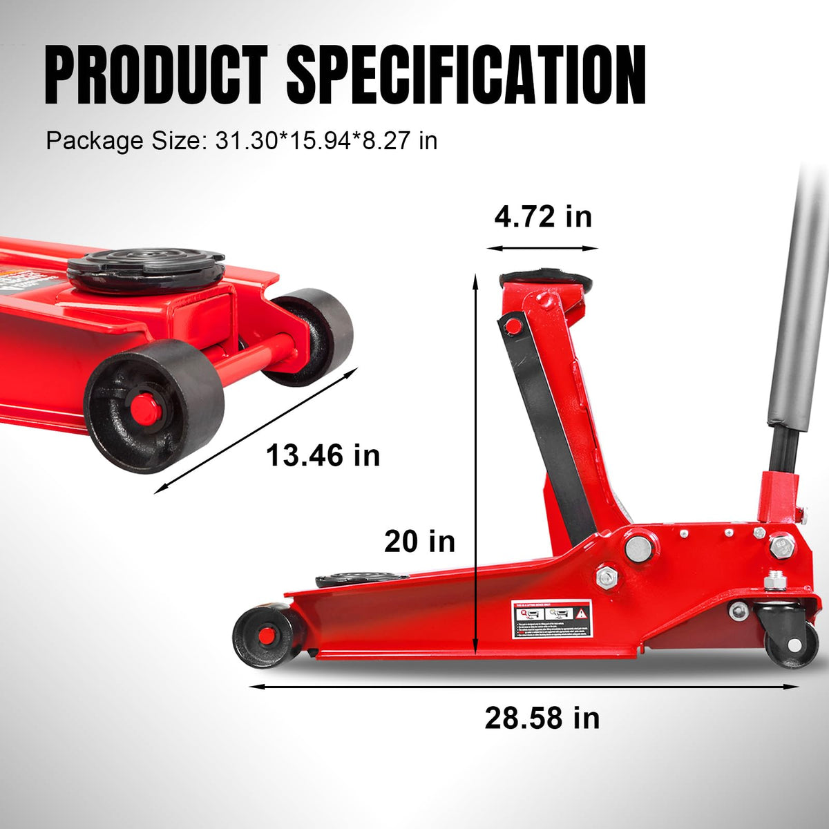4 Ton Hydraulic Low Profile Floor Jack E766