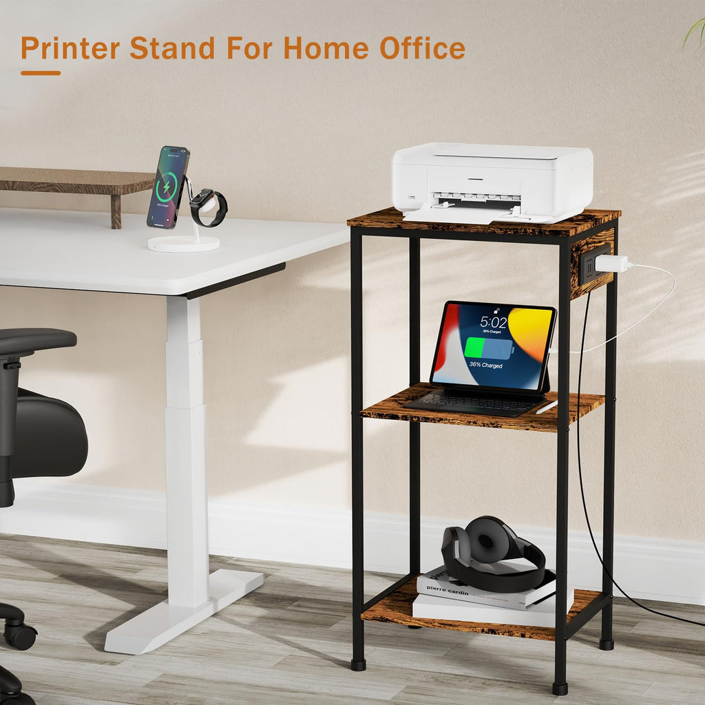 Tall End Table with Charging Station Y251073
