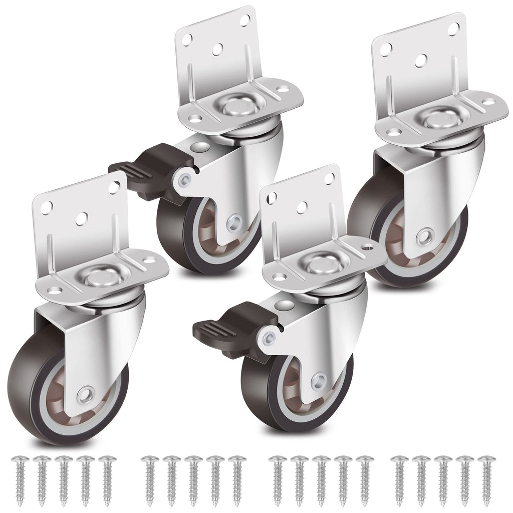2 Inch L-Shaped Rubber Caster Set of 4 Q39882