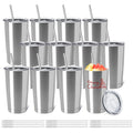 12 Pack Insulated Stainless Steel Tumbler with Lid and Straw V655