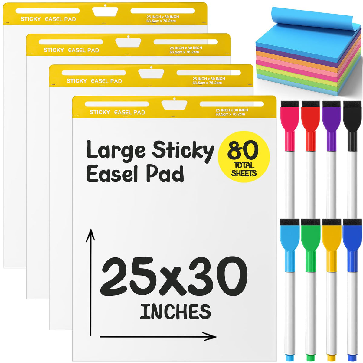 Thickened Sticky Easel Pad, 25 x 30 In, 20 Sheets/pad N7086