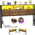 King Size Storage Headboard with Outlets Y3075