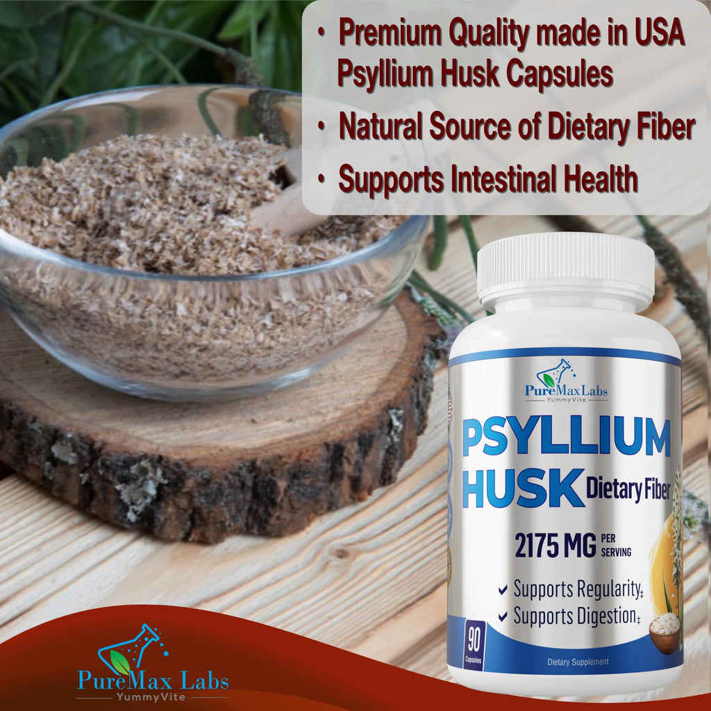 Psyllium Husk Dietary Fiber Supplement 2175mg 90 Capsules Y280
