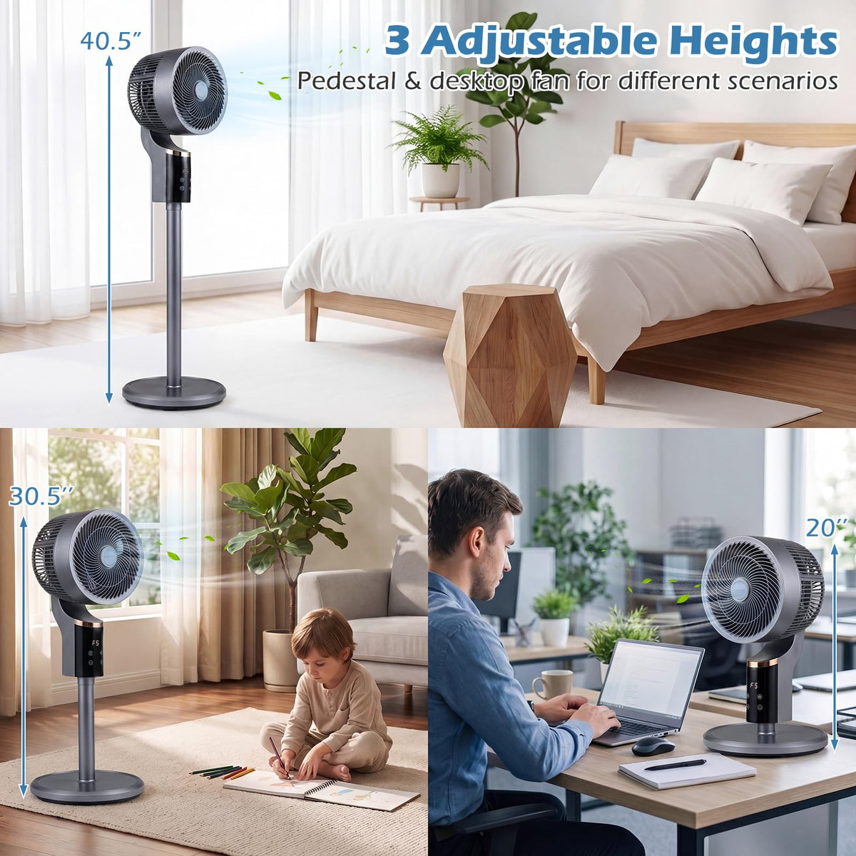 Compact Oscillating Standing Fan J60197