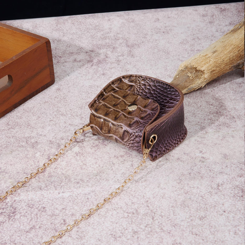 Mini Crocodile Embossed Leather Clutch R933