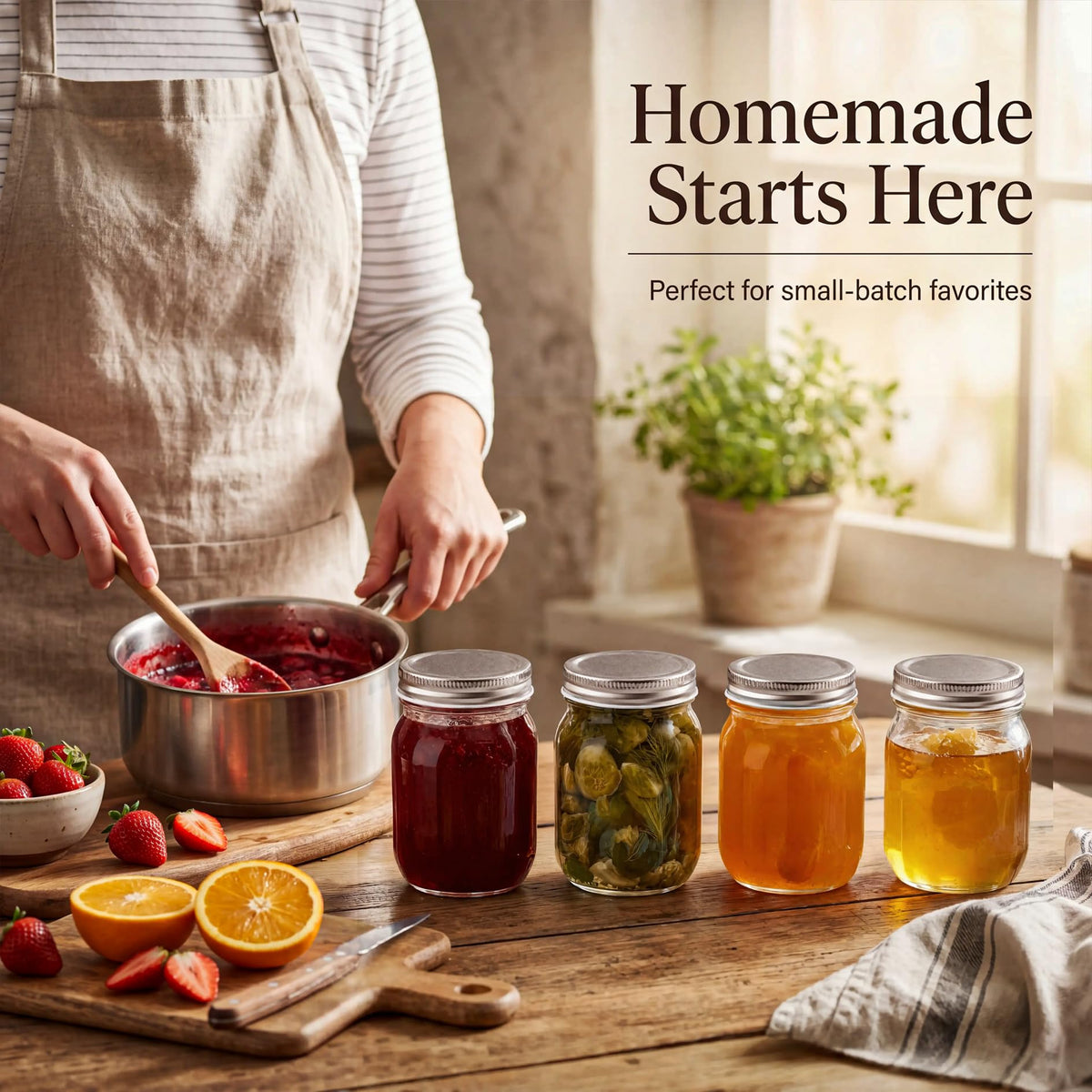 16 oz Clear Glass Mason Jars with Lids Y85068