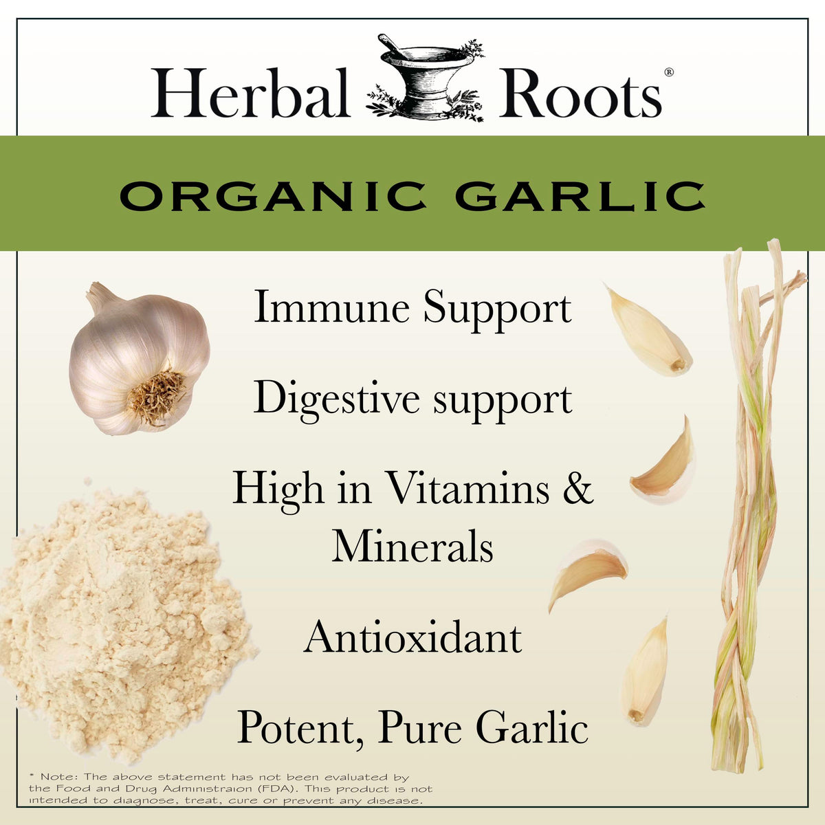 Organic Whole Bulb Garlic 60 Vegan Capsules U355