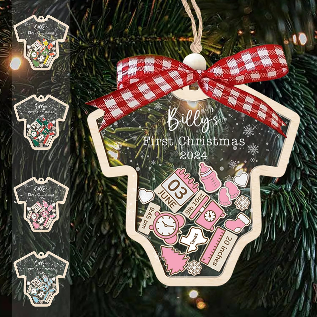 Baby's First Christmas Ornament 2026 Acrylic Wooden 5" H339929