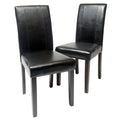 Black Leatherette Parson Chair Set of 2 L4382