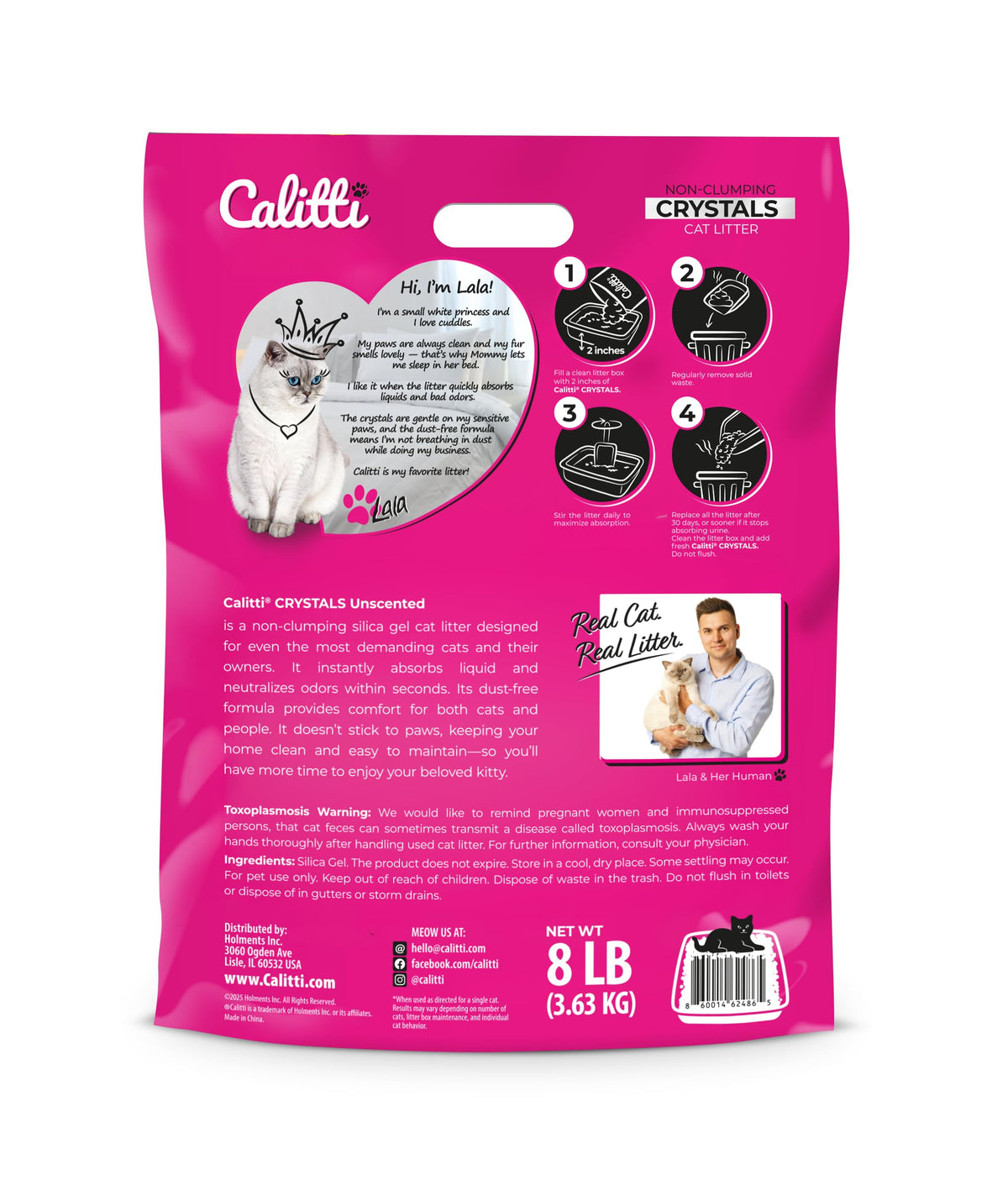 Unscented Dust Free Silica Gel Cat Litter 8 lb Bag L611