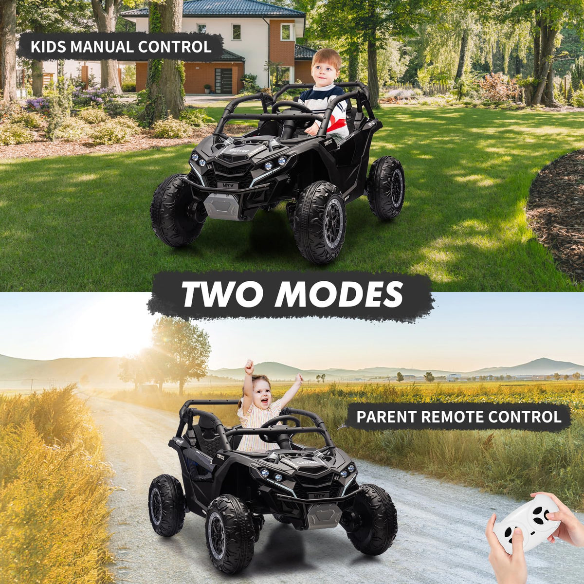 24V 2-Seater Kids Ride on Car with Remote Control 4WD Electric Truck T61451