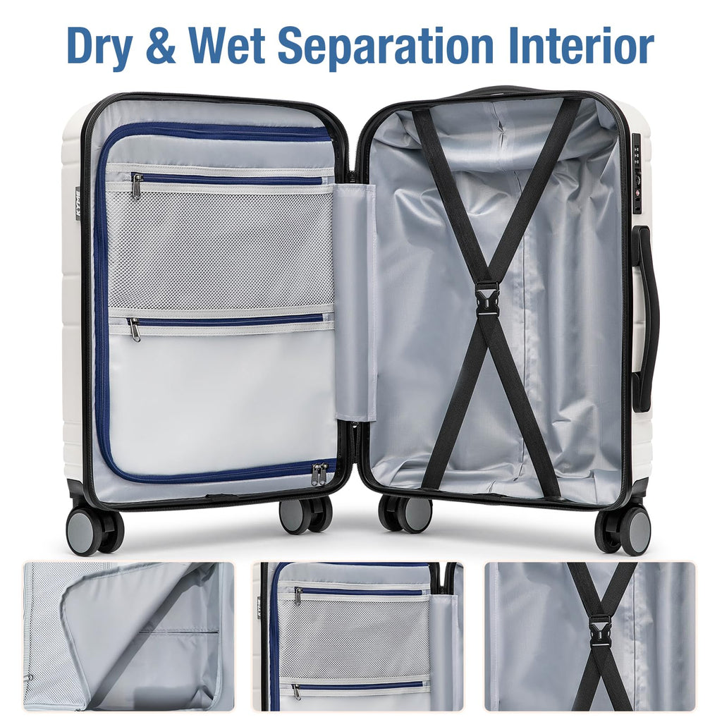 White 20 Inch Hardshell Carry On Luggage L37483