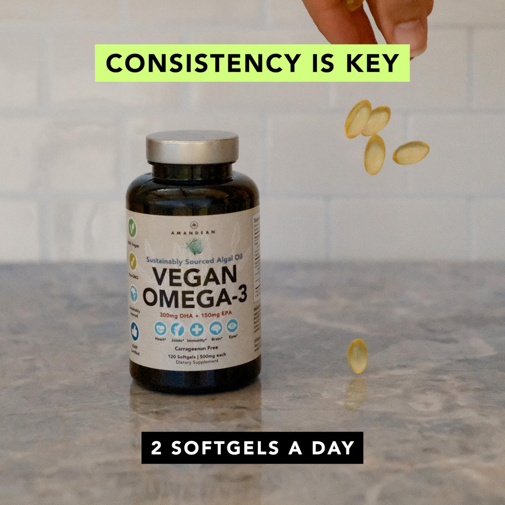 Vegan Omega-3 Algal Oil DHA EPA Softgels, 120ct Z944