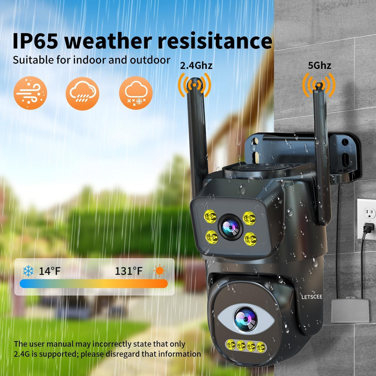 Dual Lens WiFi Security Camera Outdoor C596789