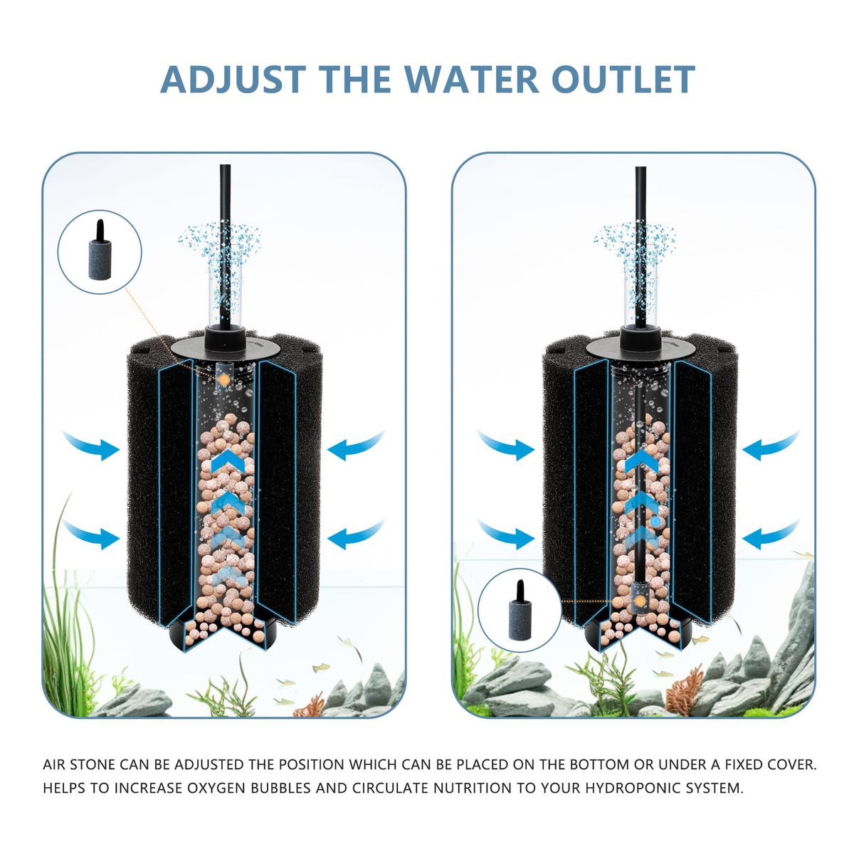 2 Pack 60-70 Gal Aquarium Sponge Filter W3478