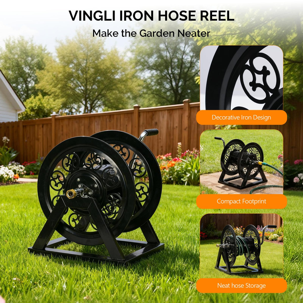 Wall Mount Hose Reel with 108FT Capacity L607777