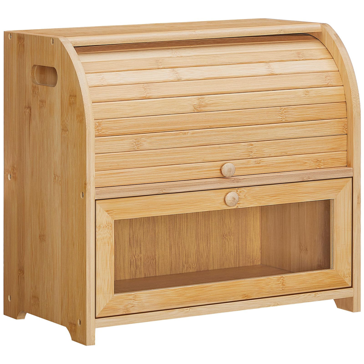 Bamboo 2 Tier Roll-Top Bread Box M3575