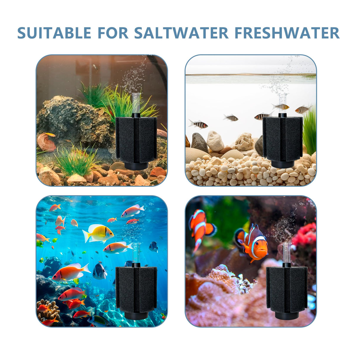 2 Pack 60-70 Gal Aquarium Sponge Filter W3478