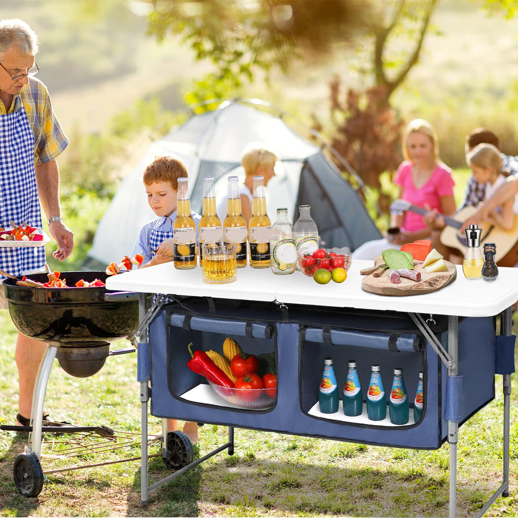 Foldable Camping Table with Storage E546947