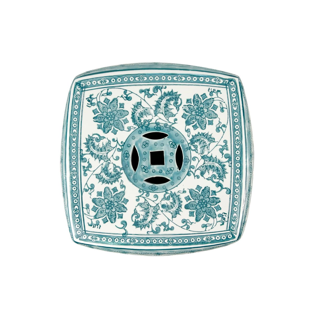 Teal Blue Ceramic Garden Stool U71194