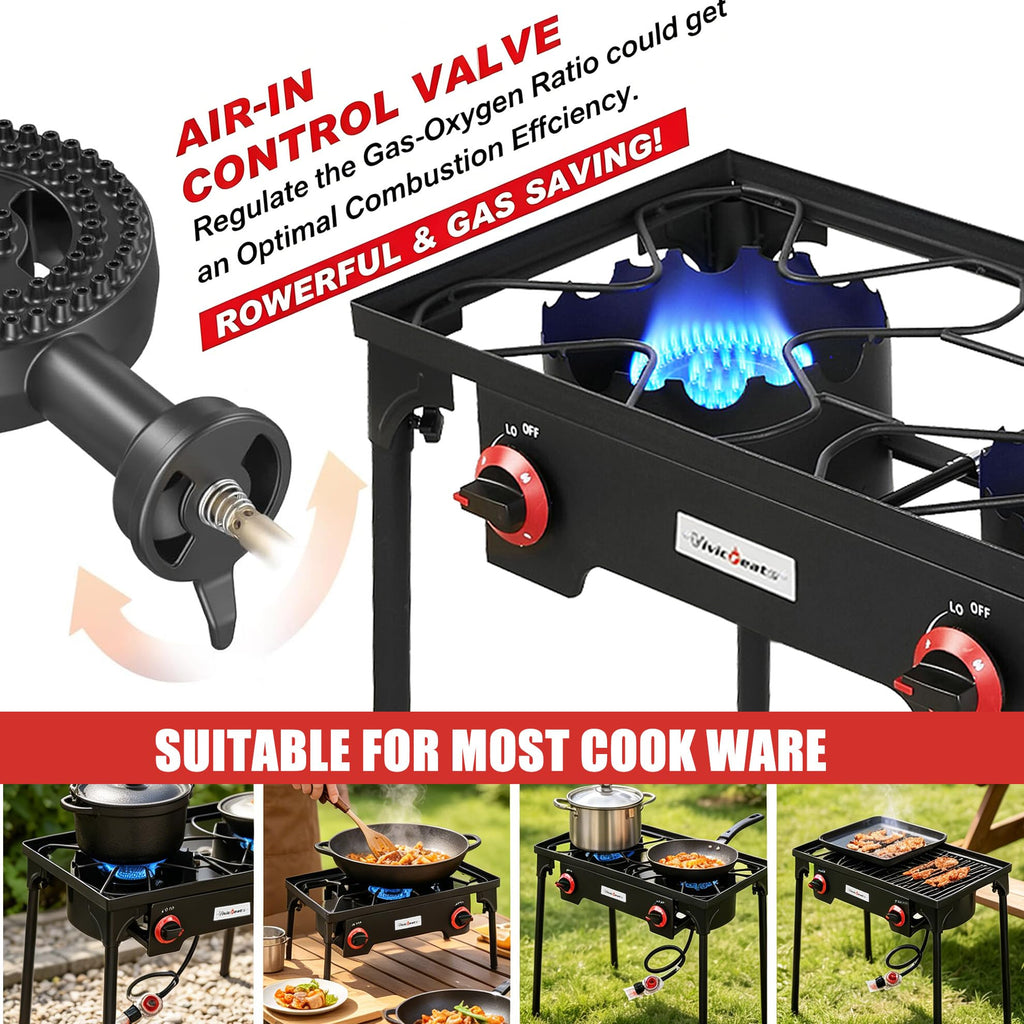 2 Burner Portable Propane Gas Grill X9017