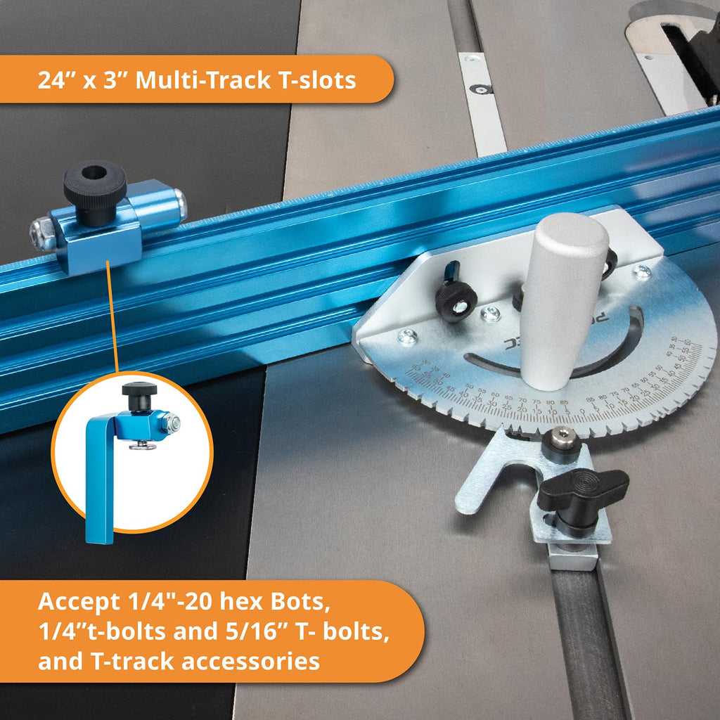 Table Saw Miter Gauge with 27 Angle Stops and T-Slot Miter Bar M298265