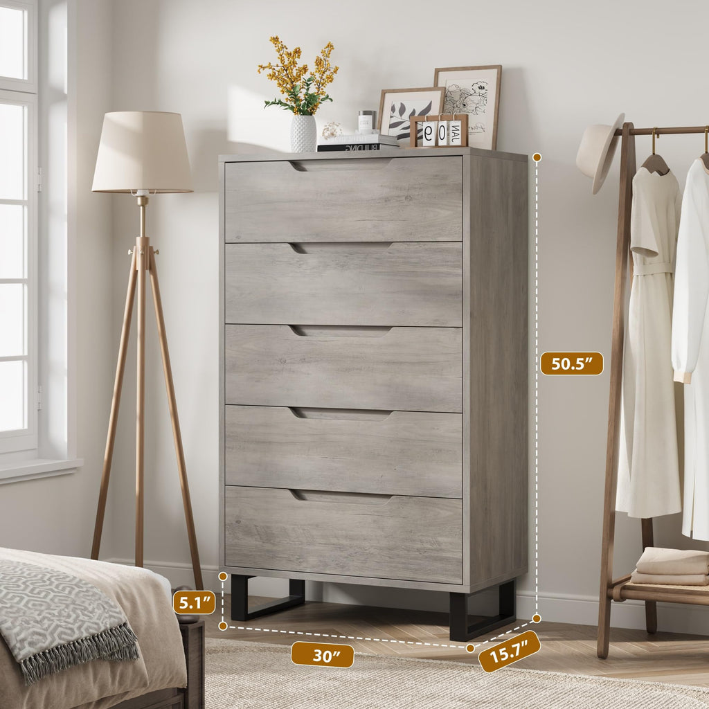 5 Drawer Vertical Dresser with Storage O79913