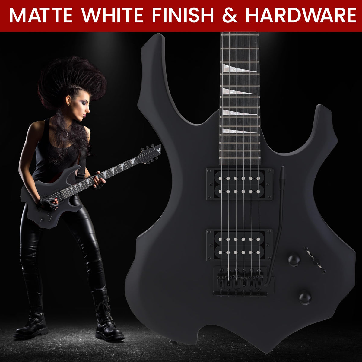 Black Electric Guitar with Amplifier Kit Q47906