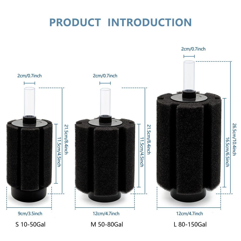 2 Pack 60-70 Gal Aquarium Sponge Filter W3478