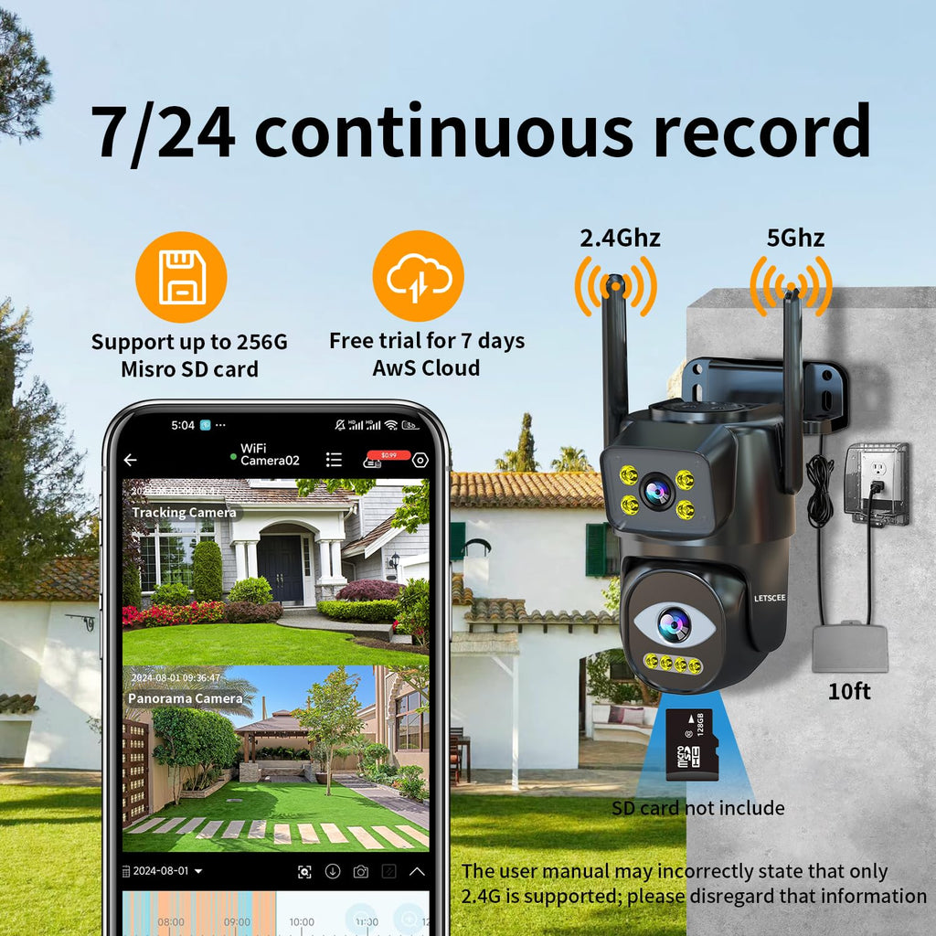 Dual Lens WiFi Security Camera Outdoor C596789