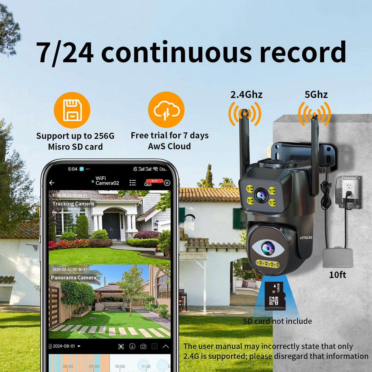Dual Lens WiFi Security Camera Outdoor C596789