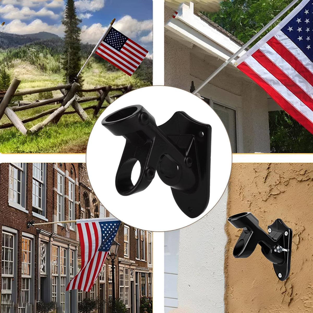 4 Pack Aluminum Flag Pole Holder Brackets 1 inch V958165