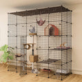 Metal Wire Cat Cage Indoor Playpen Kennel Crate H121