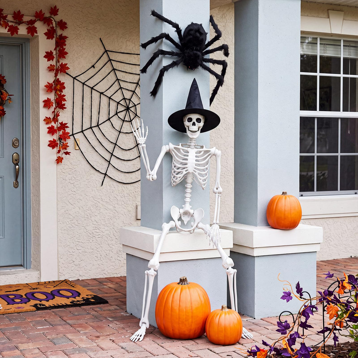 Halloween Life Size Human Skeleton with Posable Joint Q2435