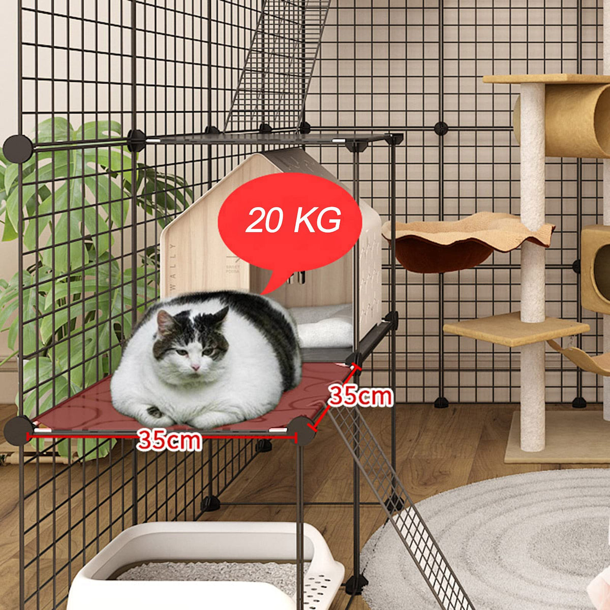 Metal Wire Cat Cage Indoor Playpen Kennel Crate H121